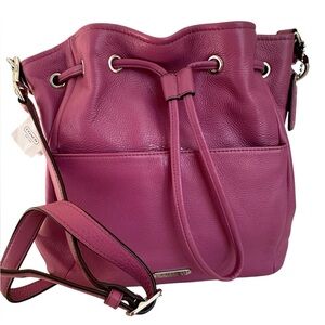 COACH AVERY LEATHER DRAWSTRING Rose F27003